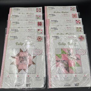 Jo-Ann Quilt Block Of The Month Tulip Twist Collection Blocks 3-12 Cotton